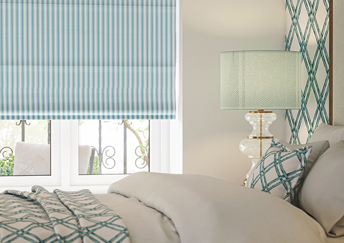 Lace Stripes, Electric Blue - Twist&Fit Roman Blind - Image 5